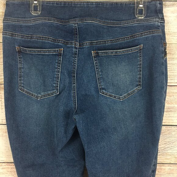 Chico's Pull-On Jeans Rhinestones Embellished Medium Wash Size 1 - Picture 6 of 12